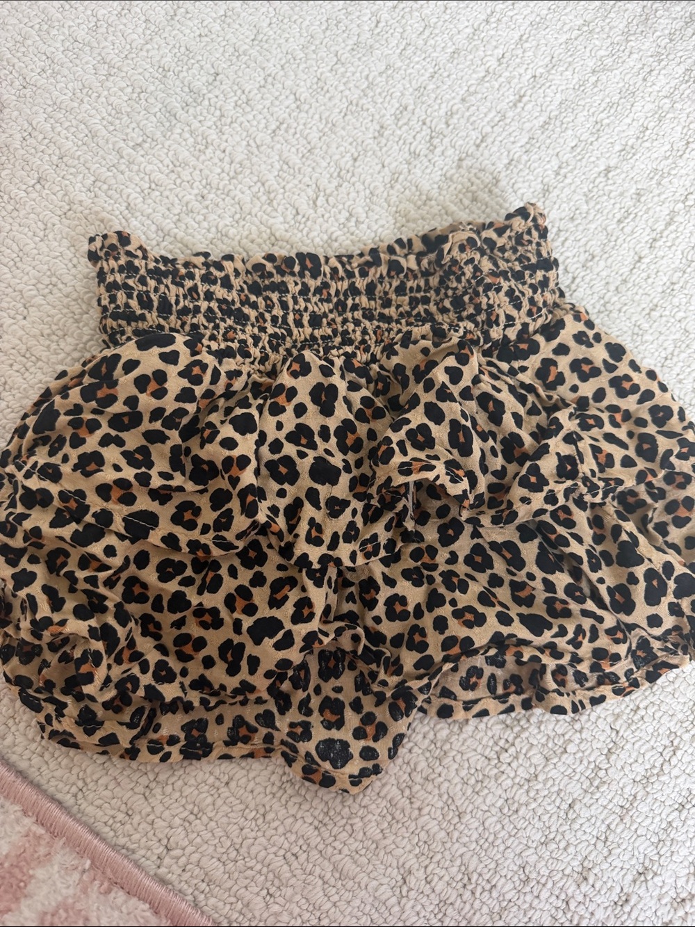Target Girls Leopard Print Ruffle Skirt Shorts - Tan, Black